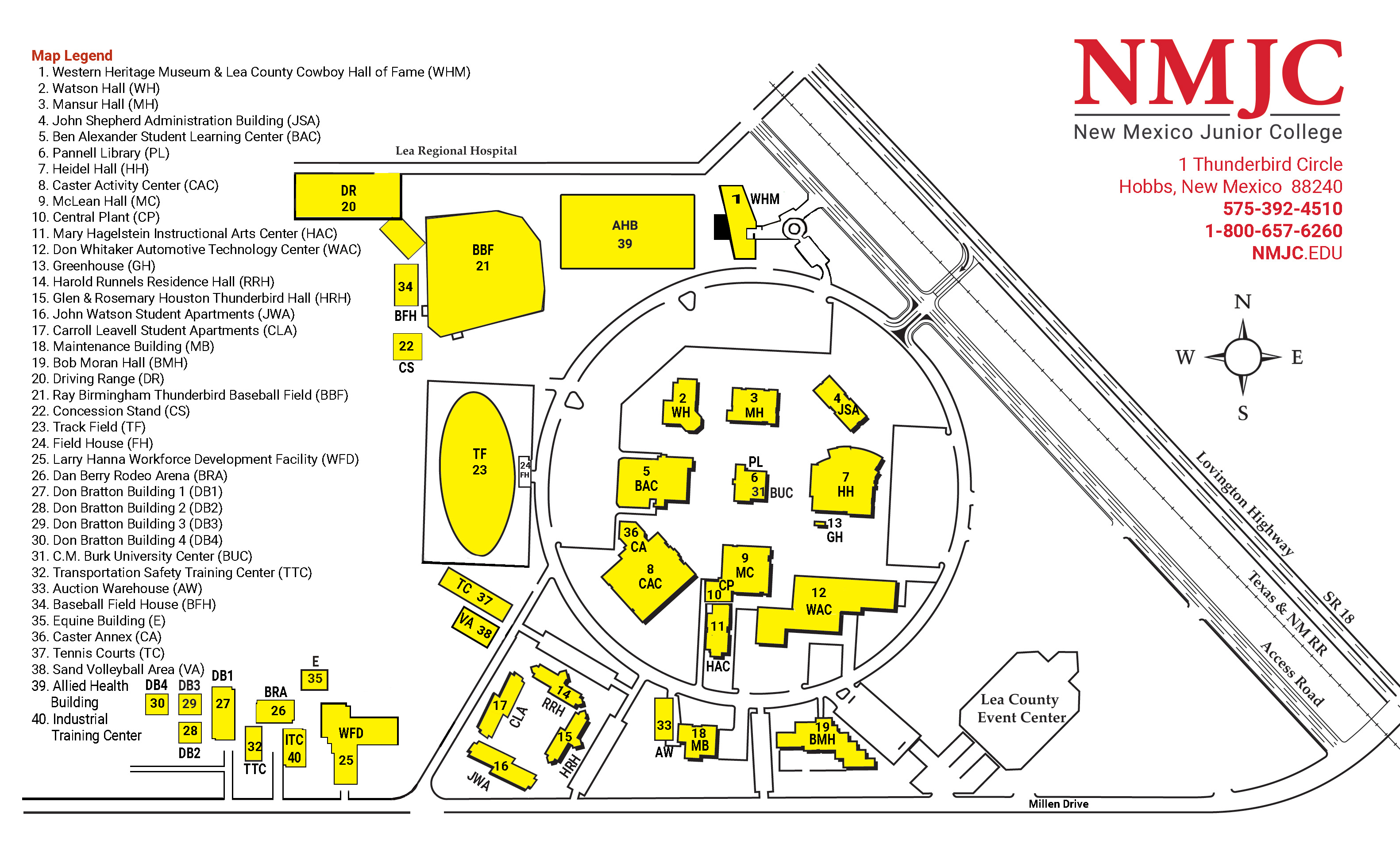 NMJC Campus Map